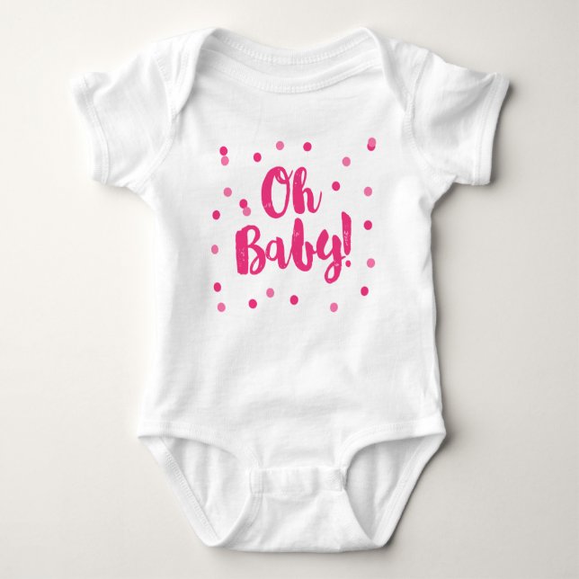 Oh Baby | Hot Pink Confetti Dots Bodysuit (Front)