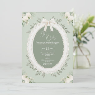 Oh Baby Hydrangea Vintage Baby Shower Invitation