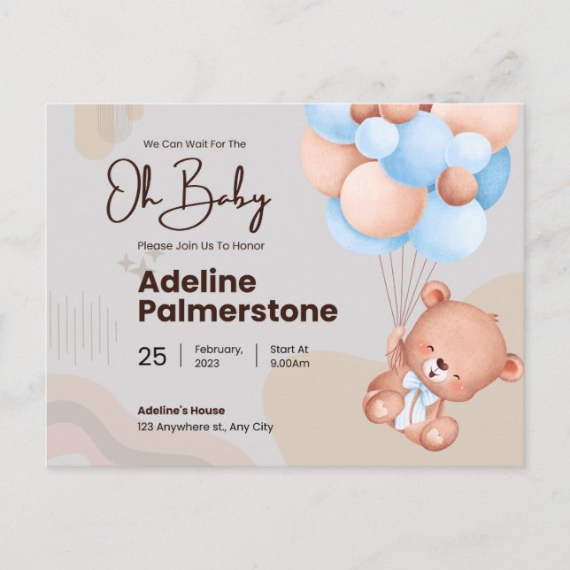 oh baby, invitation baby shower (Front)
