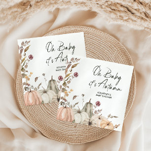 Oh Baby It's Autumn' Fall Pumpkin Baby Shower Napkin