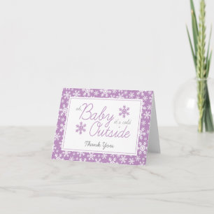 Oh Baby It's Cold Outside Purple Thank You Card
