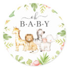 Oh Baby Jungle Baby Shower Favour Classic Round S