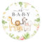 Oh Baby Jungle Baby Shower Favour  Classic Round S