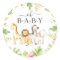 Oh Baby Jungle Baby Shower Favour  Classic Round S