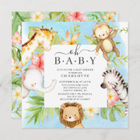 Oh Baby Jungle Baby Shower  Invitation