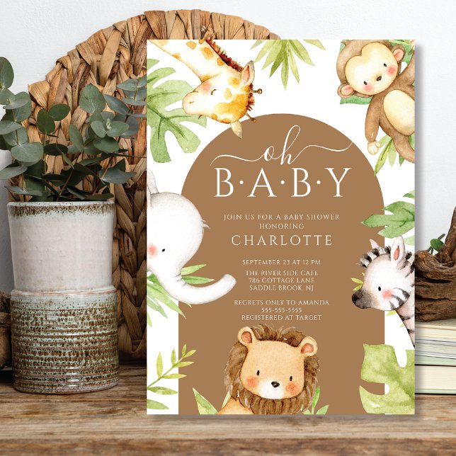 Oh Baby Jungle Baby Shower Invitation (Creator Uploaded)