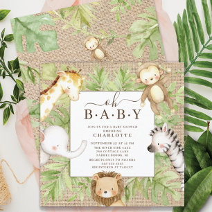 Oh Baby Jungle Baby Shower  Invitation