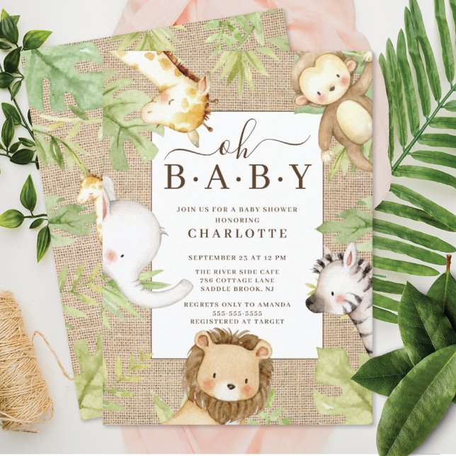 Oh Baby Jungle Baby Shower  Invitation (Creator Uploaded)