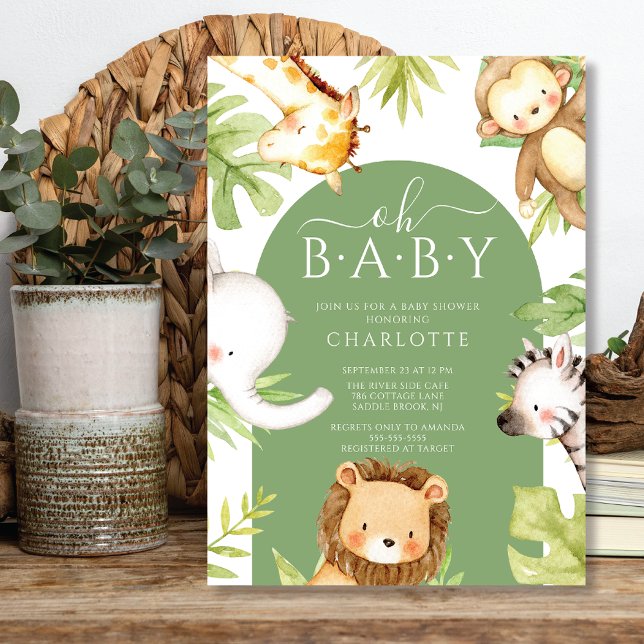 Oh Baby Jungle Baby Shower Invitation (Creator Uploaded)