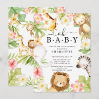 Oh Baby Jungle Baby Shower Invitation