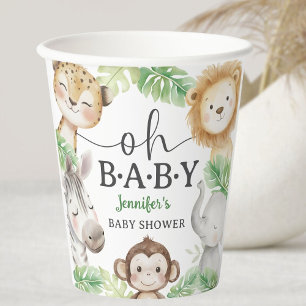 Oh Baby Jungle Baby Shower Safari Animals  Paper Cups