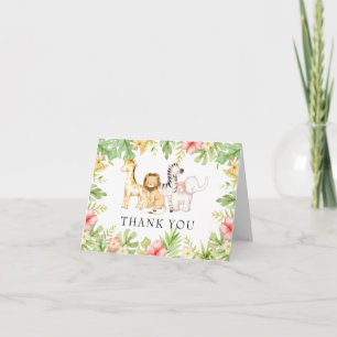 Oh Baby Jungle Baby Shower Thank You Card