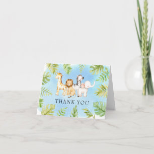 Oh Baby Jungle Baby Shower Thank You Card