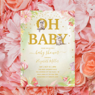 Oh Baby Kitten Cat Baby Shower Invitation