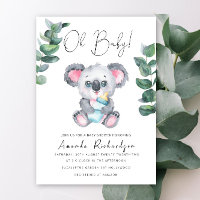 Oh Baby! Koala Bear Baby Shower Invitation