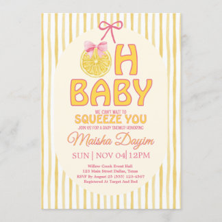 Oh Baby Lemon Baby Shower Invitation
