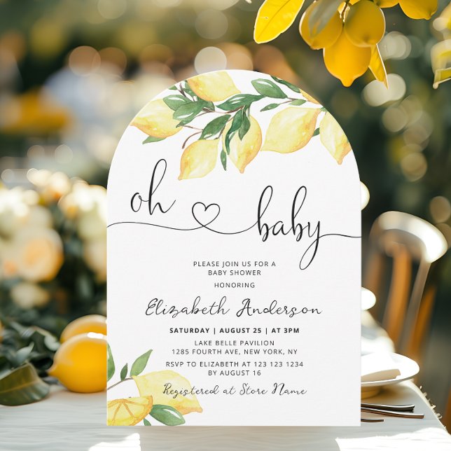 Oh Baby Lemon Citrus Baby Shower Invitation (Creator Uploaded)