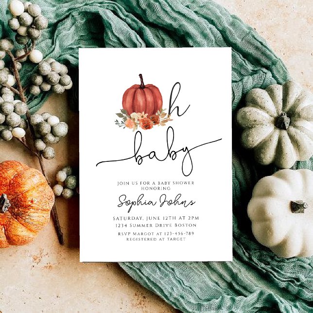Oh Baby, Little Pumpkin Autumn Rustic Baby Shower Invitation (Creator Uploaded)