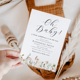 Oh Baby Little Wildflower Baby Shower Invitation