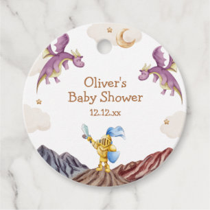 Oh Baby Mediaeval Fairytale Dragon Boy Baby Shower Favour Tags