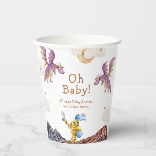 Oh Baby Mediaeval Fairytale Dragon Boy Baby Shower Paper Cups