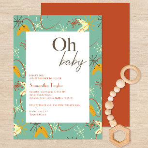Oh Baby Mid Century Modern Baby Shower Invitation