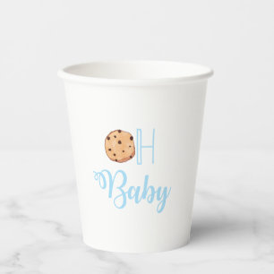 Oh Baby Milk and Cookies blue Baby Shower Paper Cups