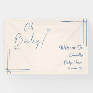 Oh Baby! Minimalist Baby Shower Gender Neutral Banner