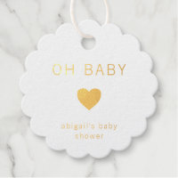 Oh Baby Minimalist Heart Gold Foil Baby Shower