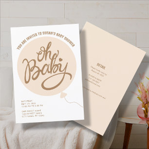 Oh Baby Modern Baby Shower Invitation - Balloon