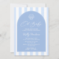 Oh Baby Modern Coastal Blue And White Baby Shower