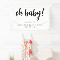 Oh Baby Modern Elegant Black and White Baby Shower