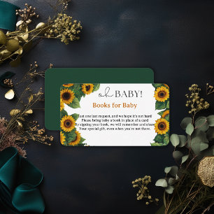 "Oh Baby" Modern Elegant Sunflower Baby Shower Enclosure Card