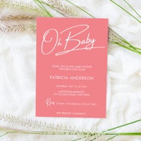 Oh baby modern script calligraphy baby shower