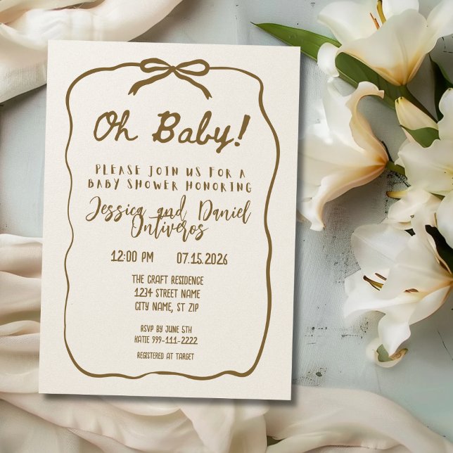Oh Baby Neutral Baby Shower Invitation (Creator Uploaded)