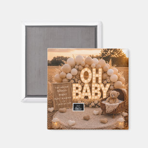 Oh Baby Neutral pregnancy announcement keepsake Magnet