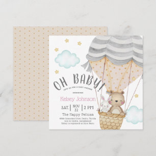 Oh Baby Neutral Woodland Teddy Bear Baby Shower Invitation