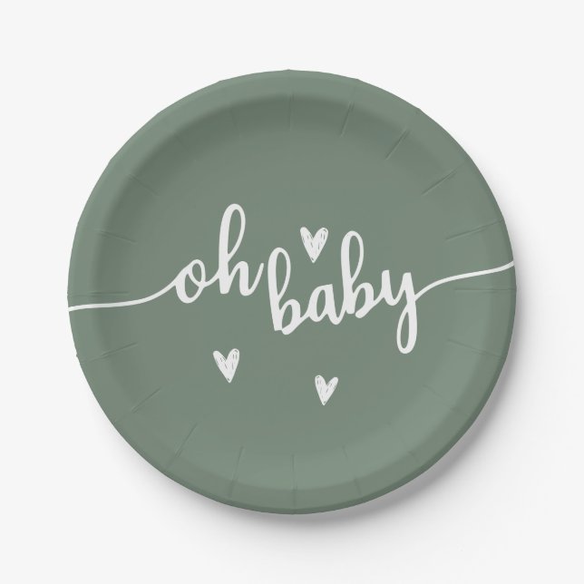 Oh baby  paper plate (Front)