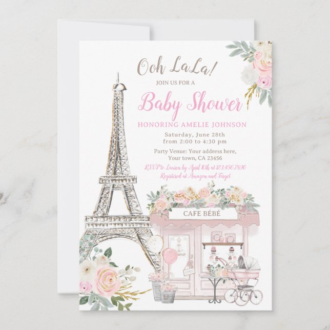 Oh Baby Paris Baby Shower Invitation (Front)