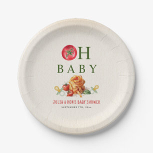 Oh Baby Pasta & Pacifiers Baby Shower Foam Board Paper Plate
