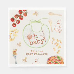 Oh Baby Pasta & Pacifiers Neutral Baby Shower Napkin