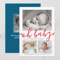Oh Baby Patriotic Red Blue Collage Photo Birth