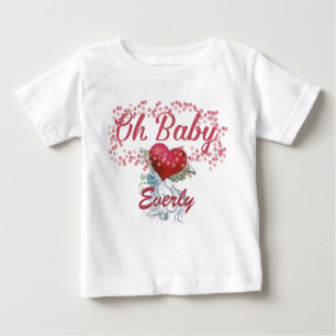 Oh Baby Personalised Girly Winged Heart Bubbles Baby T-Shirt