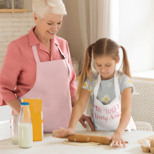 Oh Baby Personalised Pink Girly Girl Kids Apron