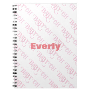 Oh Baby Personalised Pink Girly Girl Spiral Notebook