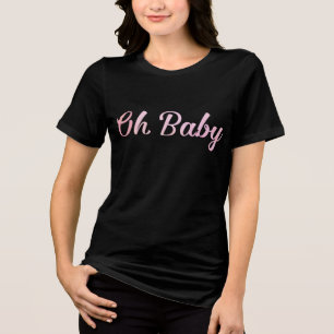 Oh Baby Personalised Pink Girly Girl Tri-Blend Shirt