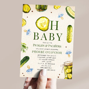 Oh Baby Pickles + Pacifiers Boy Baby Shower Invitation