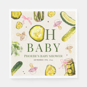 Oh Baby Pickles & Pacifiers Pink Girl Baby Shower Napkin