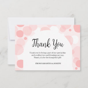 Oh Baby pink arch Polka Dots Girl Baby Shower Thank You Card
