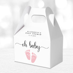 Oh Baby Pink Feet Baby Girl Shower Favour Box